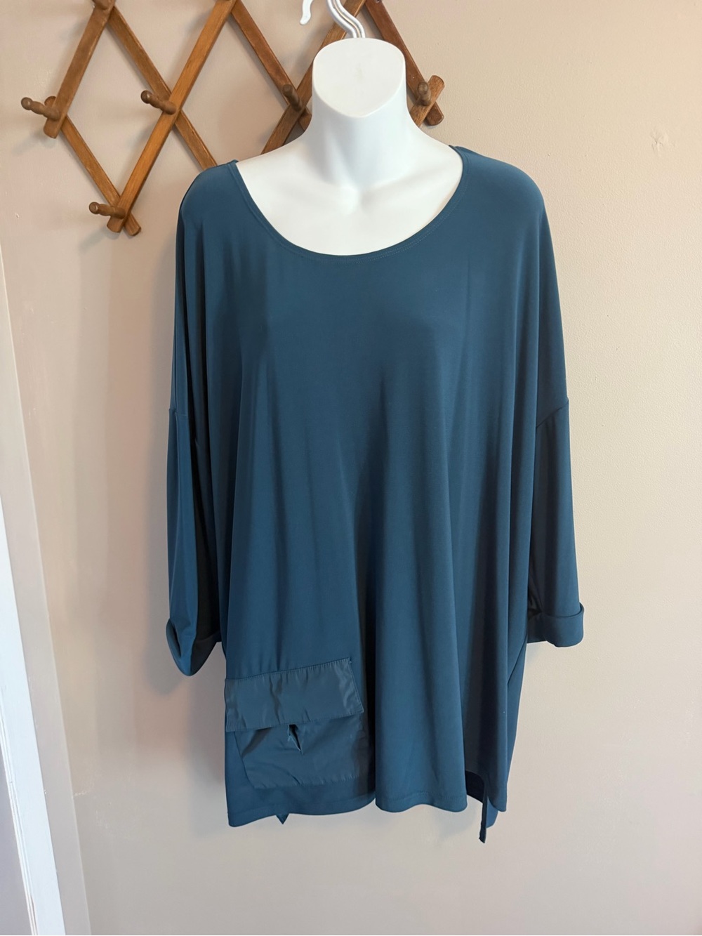 Joseph Ribkoff Slate Blue Oversized Cargo Pocket Lagenlook Tunic Top 24
